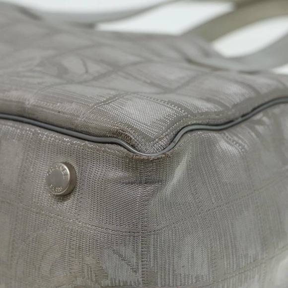 CHANEL New Travel Line Tote Bag Nylon Silver CC Auth bs17163 - Picture 9 of 16